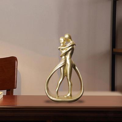 Abstrakte Paarstatue, die sich umarmt, Kunstharz zum Valentinstag
