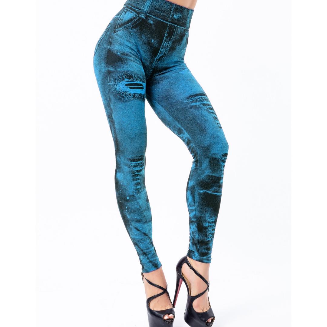

Сексуальные эластичные леггинсы с искусственной имитацией джинсов, штаны с высокой талией, тонкие леггинсы для фитнеса, спортивные леггинсы пуш-ап для женщин 3XL