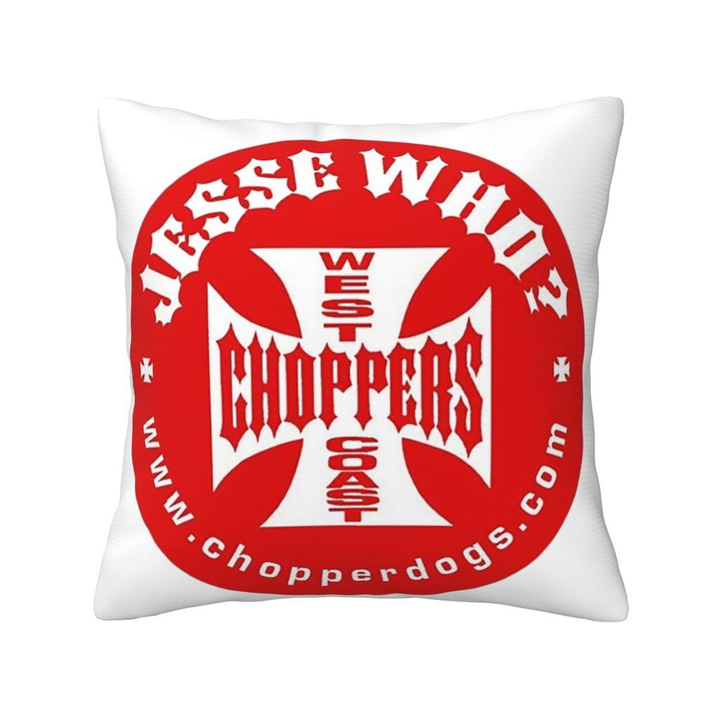 Personalized West Coast Iron Cross Choppers Square Pillowcase Cushion Cover Pillow Case Throw Pillow Cover for Home Bedroom Car