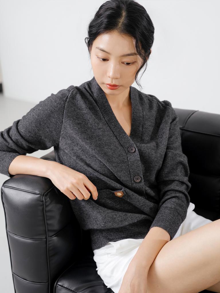 NITINA V-Neck Cardigan D/Gy