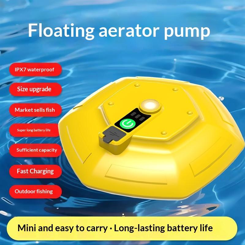Ipx7 Waterproof Floating Fishing Bait Aerator Ultra Quiet Rechargeable Portable Oxygen Air Pump For Live Fish Bucket Aquarium