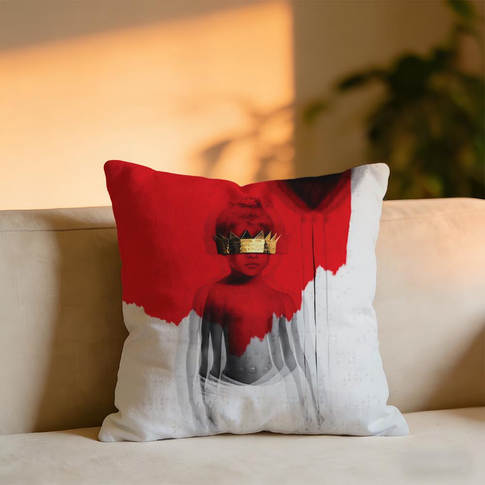 RRRihannaS Album Cushion Cover Cozy Velvet Throw PillowSoft Warm Cushion For Sofa  Bed