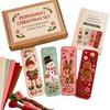 Handmade Christmas Embroidery Page Markers, with Step-by-Step Instruction Needle Thread for Book Lover Holiday Gift