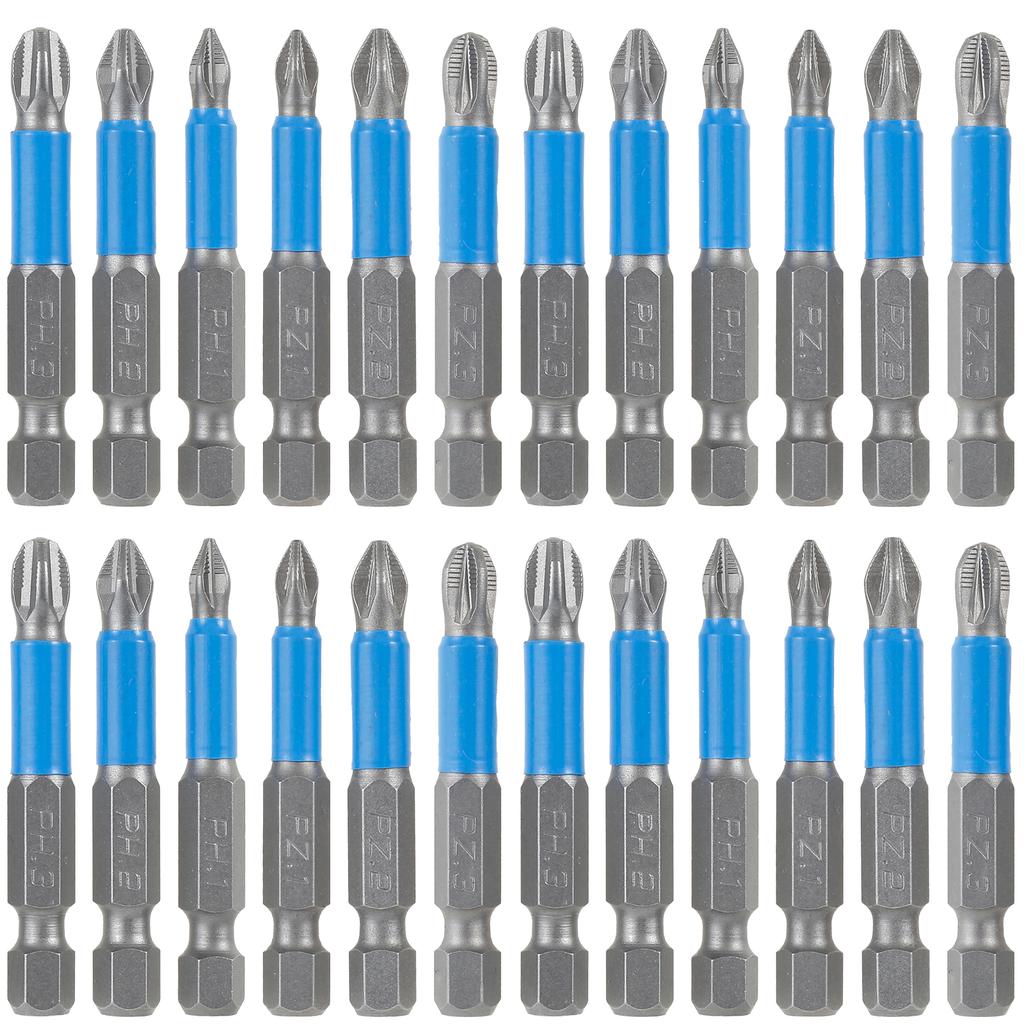24Pcs Cross Head Screwdriver Bits 1/4 Inch Hex Shank Cross Slot Impact Driver Bit Set PH1 PH2 PH3 PZ3 Electric Screwdriver Tool
