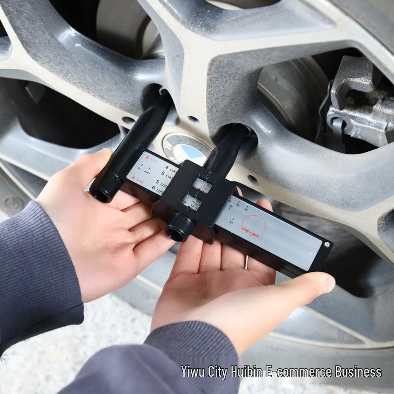 8-Lug Wheel Hub PCD Caliper: Hole Spacing Measuring Tool and Ruler