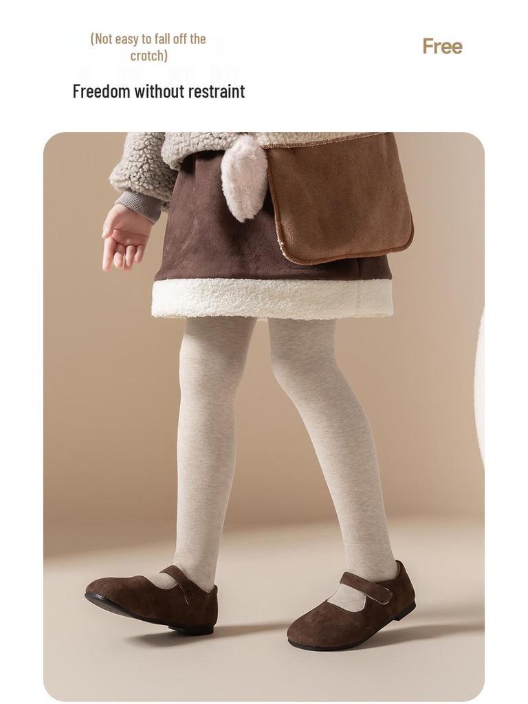 Girls' Winter Dance Leggings: Cozy Fleece-Lined Pantyhose