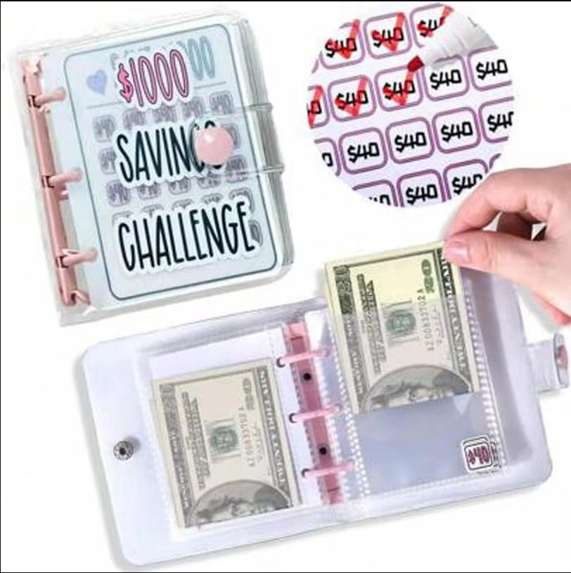 1000 Savings Challenge Binder , Money Saving Binder, Savings Challenges Book with Envelopes, Envelope Savings Challenge, Mini Bu