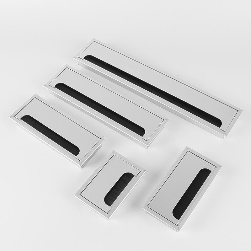 Caja de Gestión de Cables de Aleación de Aluminio Negra - Tapa de Paso de Cables para Escritorio