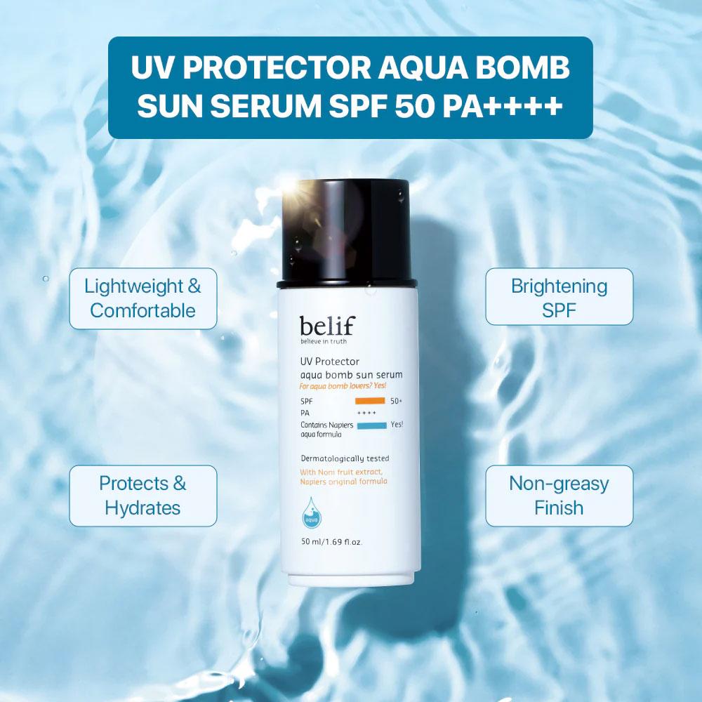 belif Ochrona UV Aqua Bomb Serum Słoneczne 50ml (SPF50 +)