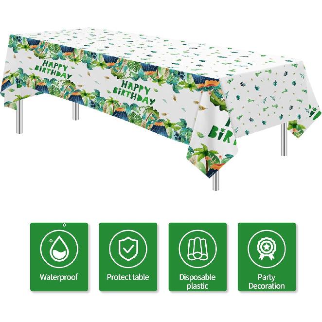 Dinosaur Birthday Party Supplies Tablecloth, Disposable Dinosaur Party Tablecover Decorations, Dino Theme Table Decorations for 1st 2nd 3rd Birthday,