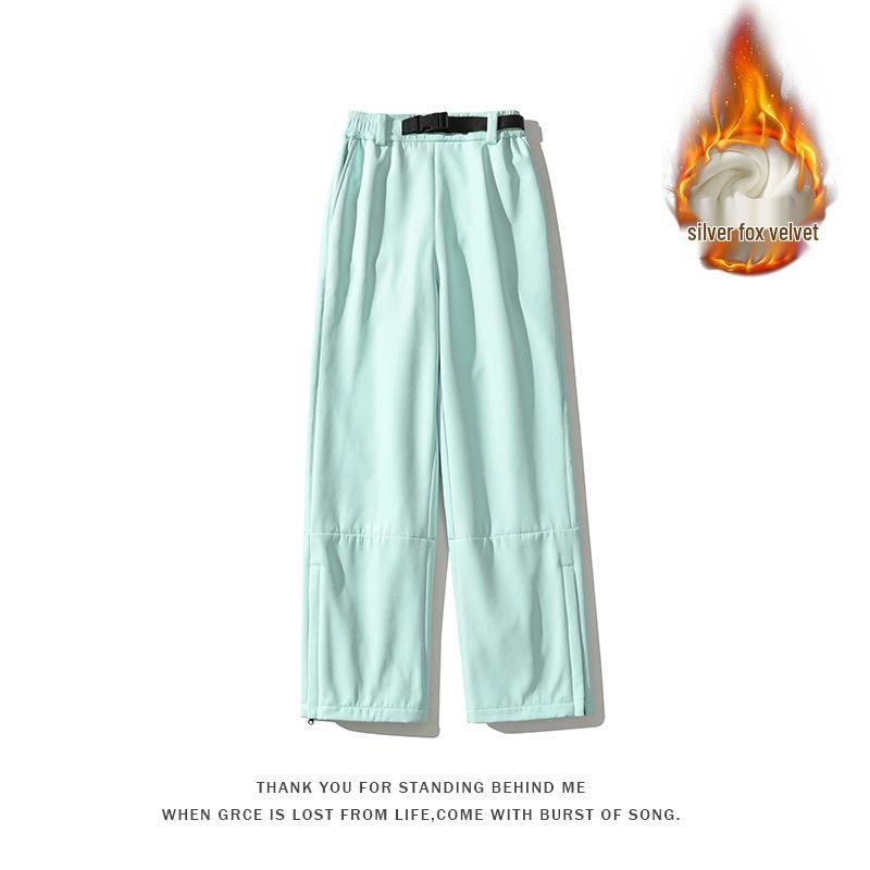 Unisex Winter Waterproof Rabbit Ear Ski Suit: Silver Fox Fleece One-Piece Plus Size Windproof Jacket