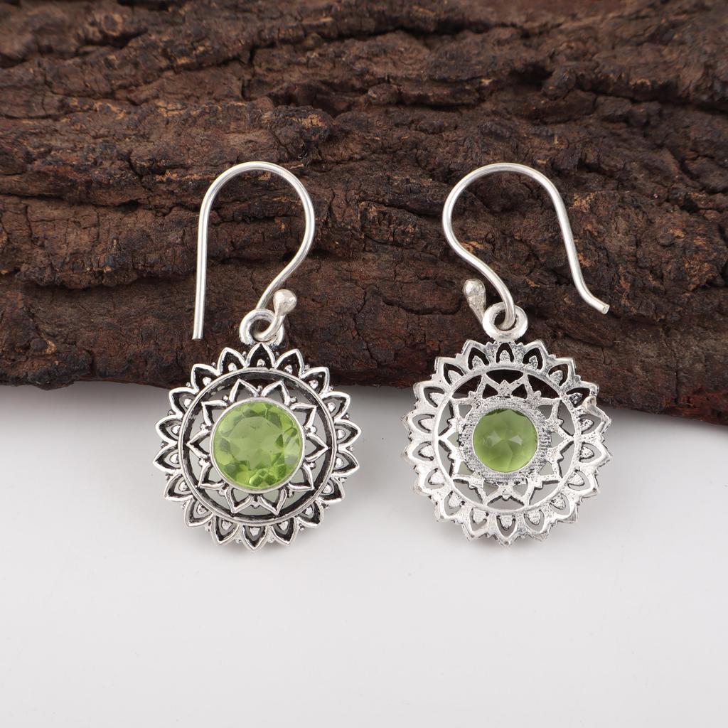 Peridot Gemstone Jewelry, 925 Solid Sterling Silver Jewelry, Beautiful Handmade Peridot Earring, Women Earring For Gift