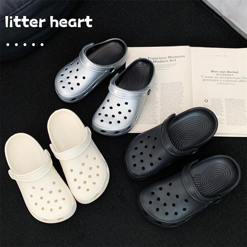 

Серебристые универсальные модные туфли-дырки из ЭВА Size 42-43