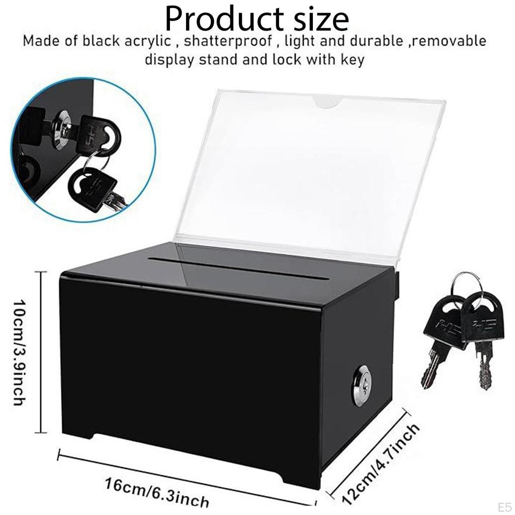 Acrylic Collection Box with Key Lock, Organizer Container, Storage Suggestion, Discreet Function,
