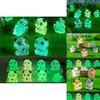 Cute Miniature Luminous Panda Resin Figurines For Desktop And Car Decoration