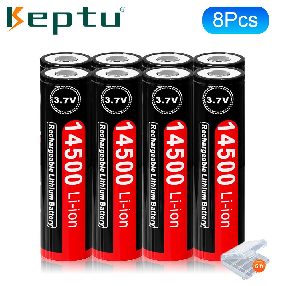 KEPTU 14500 850mAh 3.7V Li-ion Rechargeable Batteries AA Battery Lithium Cell for Led Flashlight Headlamps Torch Mouse