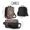 Colorful Lotus Mandala Insulated Lunch Bags for School Office Buddhism Flower Leakproof Thermal Cooler Lunch Box Women Kids