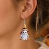 Smooth Polished Ear Pins 1 Pair Halloween Cute Ghost Earrings, Acrylic Dangle Earrings with Witch Durable Festive Hat Pumpkin Bat, Anti-Rust