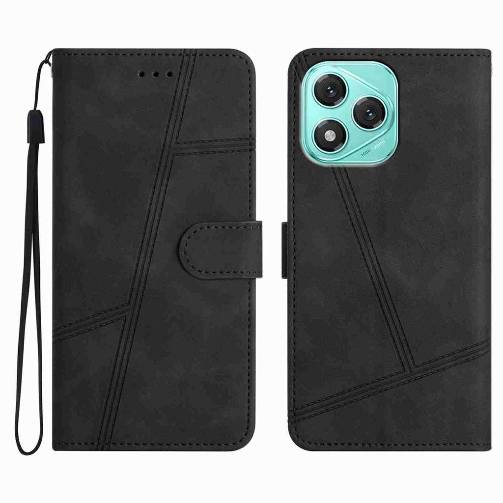Phone Case for Honor 400 Lite 5G Flip Leather Retro Cover Lines Imprinted