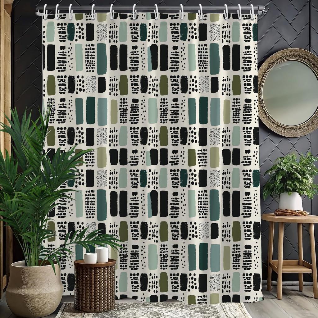 Bohemian Shower Curtain Sage Green Shower Curtain Sage Bathroom Curtain Green Shower Curtain With 12 Hooks
