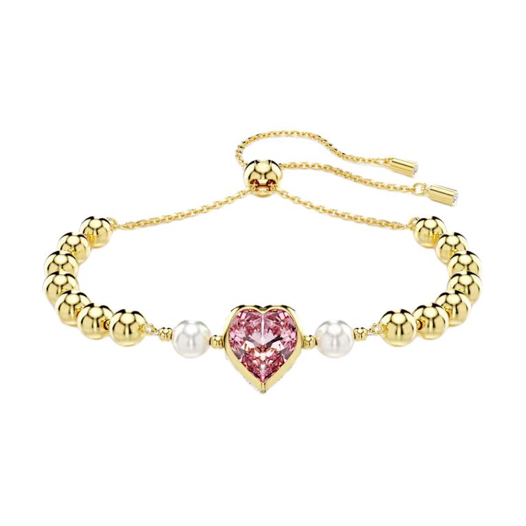 Swarovski Imber Imitation Pearl Heart Edge Design Imitation Crystal Bracelet Women bracelet Gold 5711344 Box (Random Color)