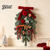 Festive Hanging Decoration Christmas Artificial Garland with Pinecones Cinnamon And Red Bows Decorative Wreath Winter Pendants for Holiday Home Wall