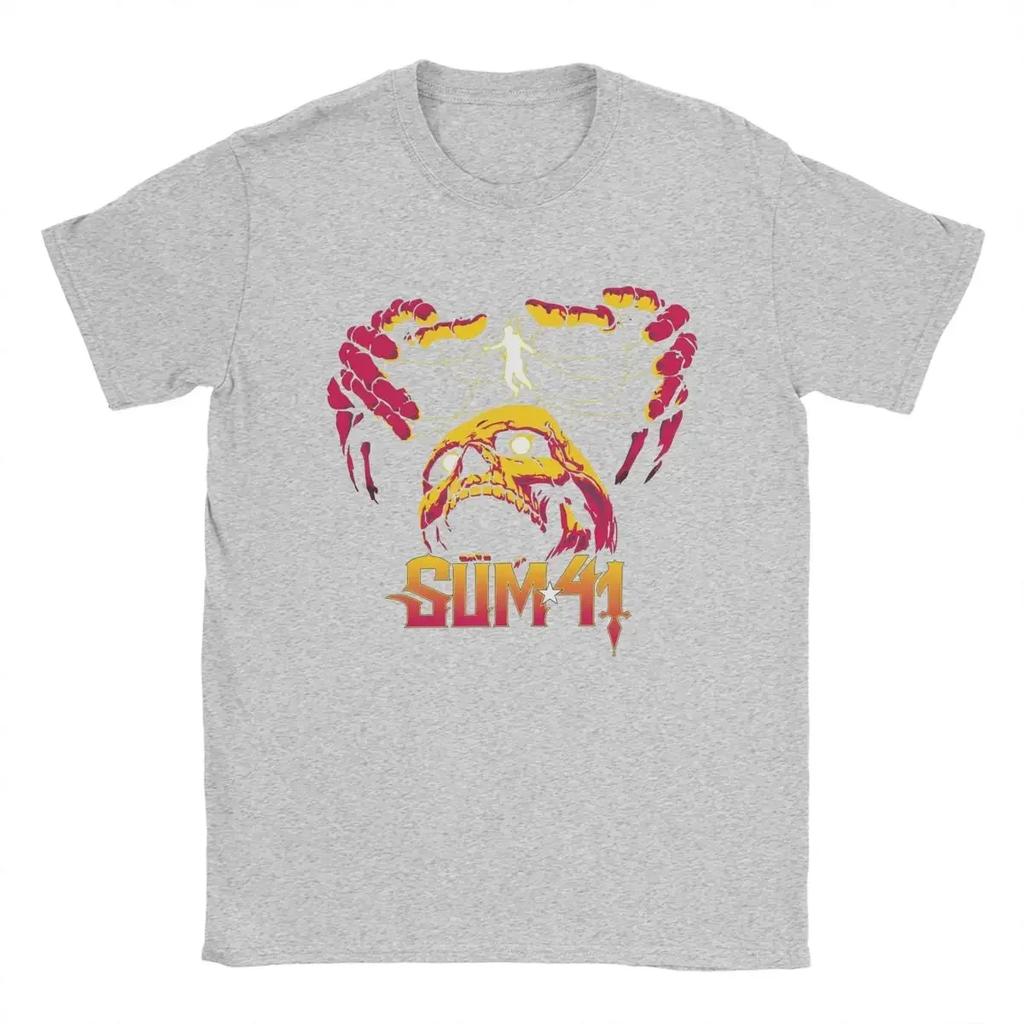 The String Skull Sum 41 Band Tshirt Unisex Sum41 Punk Funny Cotton Tee Shirt Round Neck Short Sleeve T Shirts Graphic Printed Tops