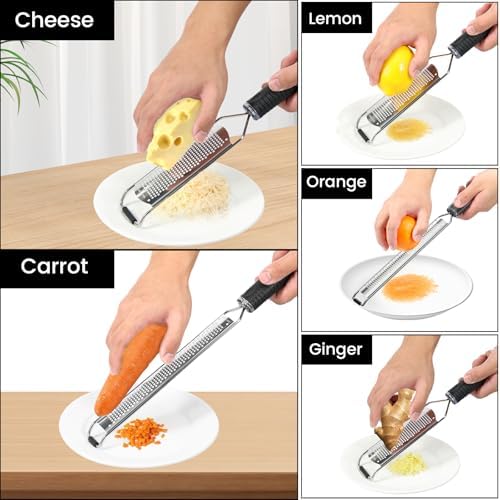 8-Piece Stainless Steel Kitchen Grater Set with Non-Slip Handle, Multi-Function for Vegetables, Cheese, Lemon Zester and Shredder