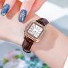 Fashion Diamond Trend Personalized Waterproof Ladies Watch Women'S Square Red Belt