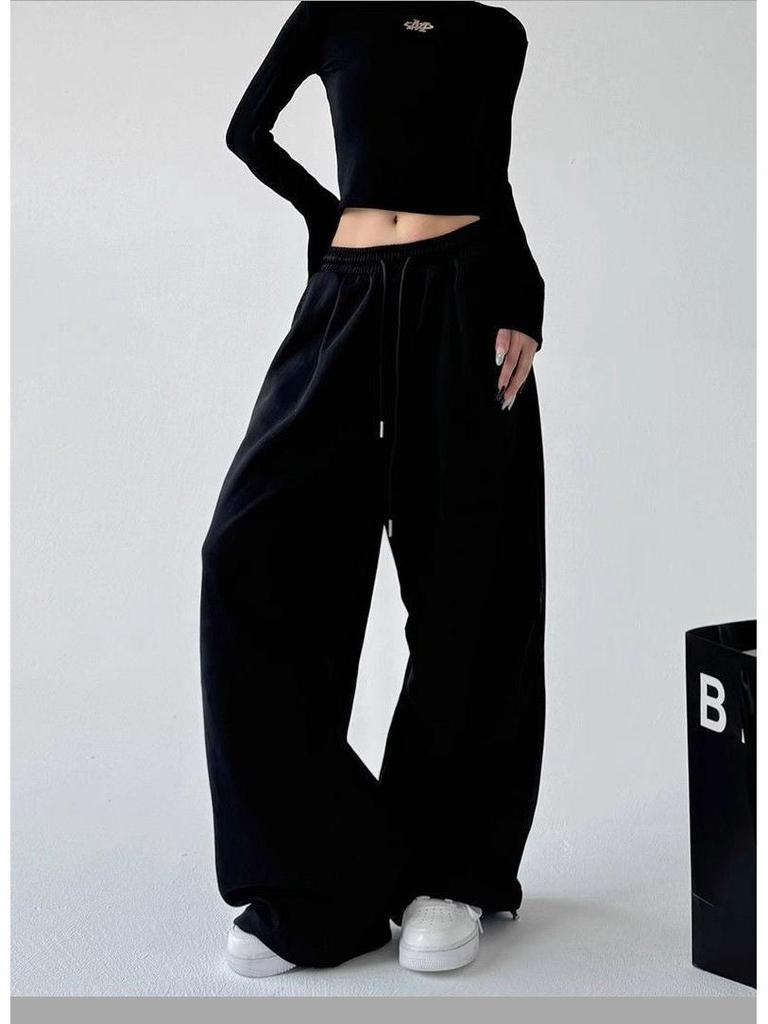 Pantaloni de trening gri cu croială dreaptă pentru femei - Primăvara 2025 - Largi, Casual, Design cu picior lat în stil Cargo