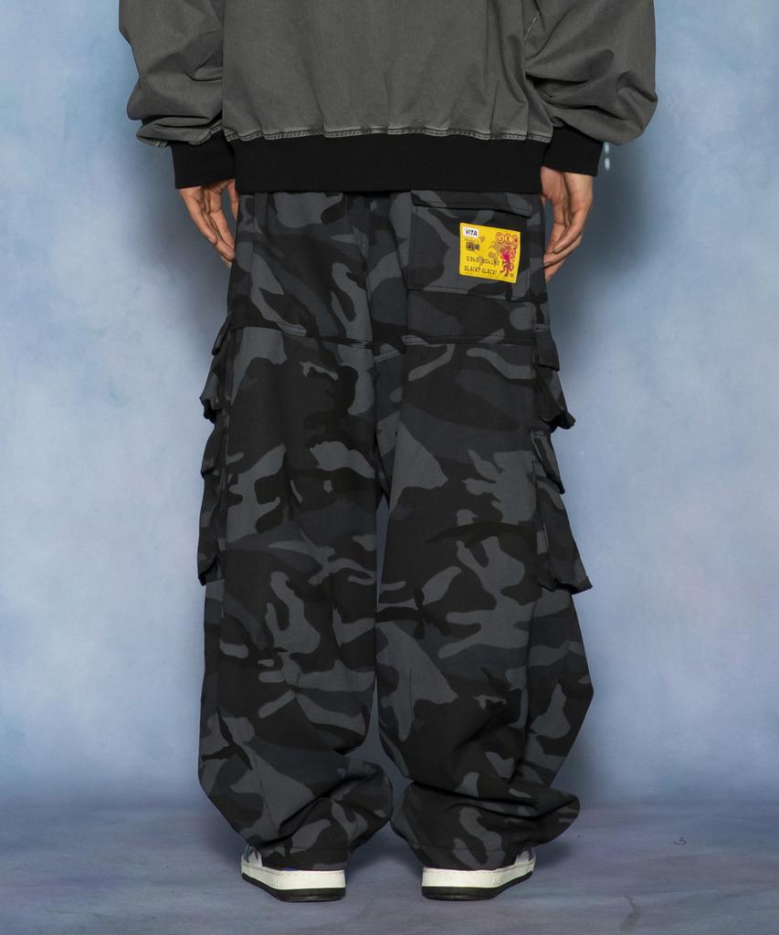 GLACK Gp163 Starpoint Camo Cargo Pants (Black Camo)