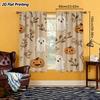 2PCS Halloween Fall Curtains, Ghost Pumpkin, Digital Print, Bedroom Living Room, Office, Kitchen, Bathroom, Rod Pocket