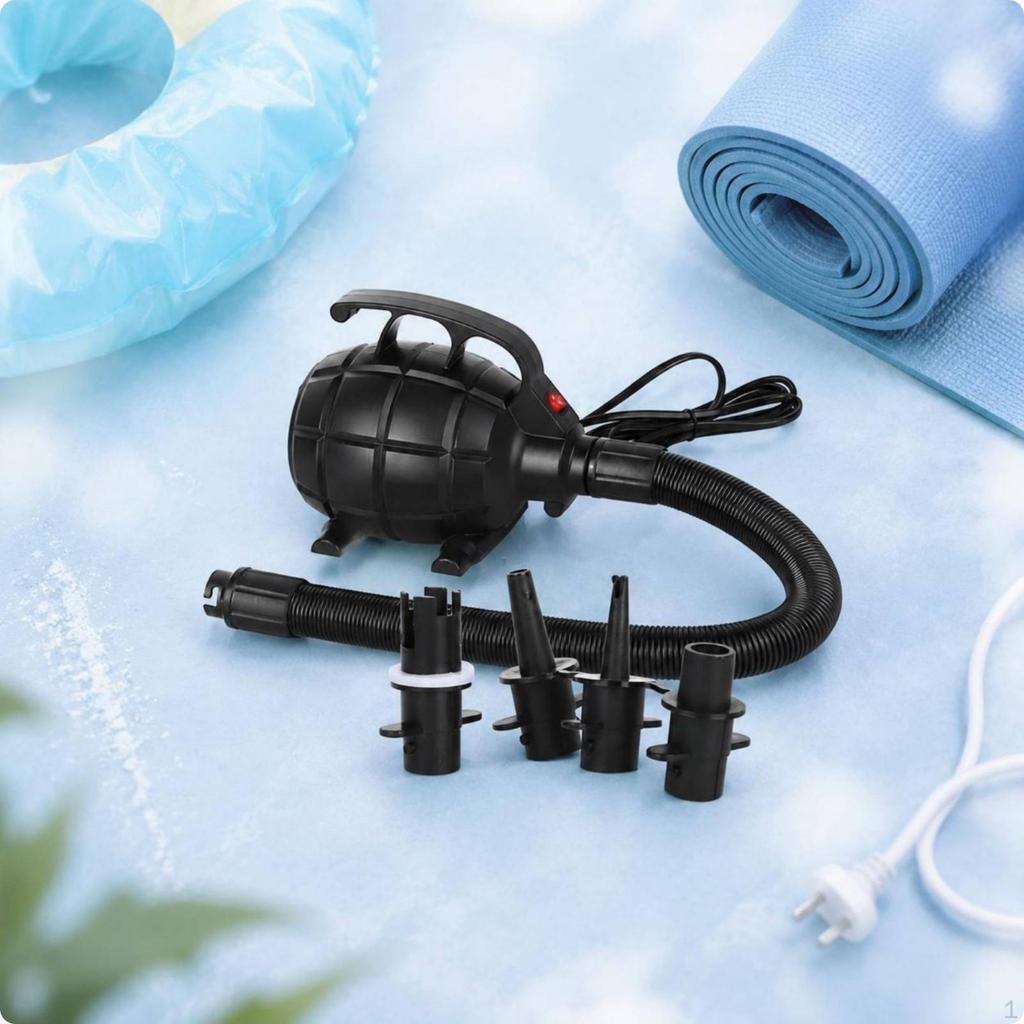 Electric Inflator Pump 500W Air with Nozzles Multiple Nozzle Adapters Inflation Gear Water