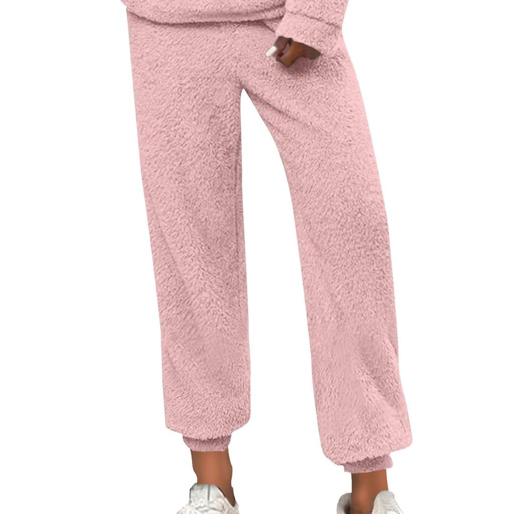 Women Winter Plaid Pants Full Length Long Trousers Sports Pants