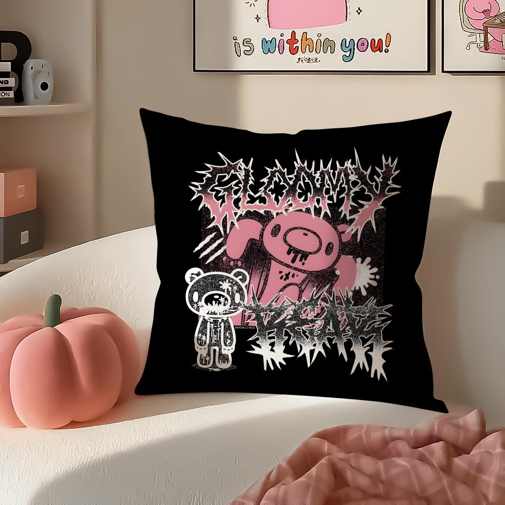 Cartoon GGloomyS BBear Cushion Cover Pillowcase Short Plush Invisible zipper Room Sofa Cushion Cover