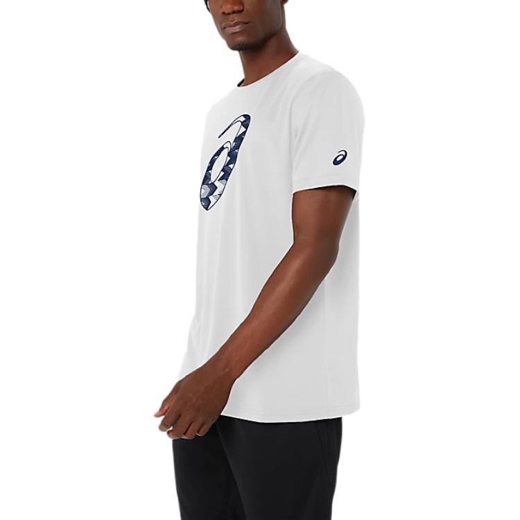 ASICS Men Running T Shirts Men's White Crew Neck Moderate 2031E615-100