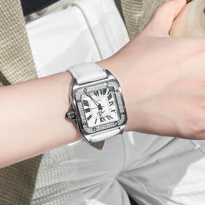 Elegant Women'S Watch, Square-Shaped, Lightweight Luxury Swiss Watch, Fashionable Quartz Wristwatch, A Perfect Gift For Women.