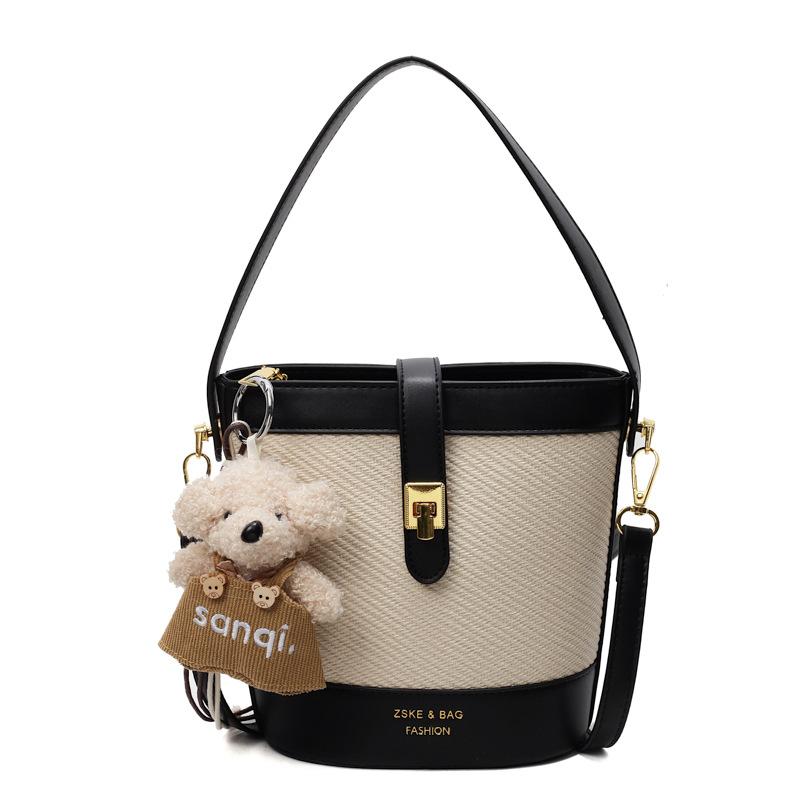 Hand carry fashion casual bucket bag women's 2025 new retro trend shoulder bag high-end women's bag