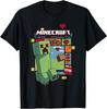 Minecraft Creeper Retro Pixel Grid TNT T-Shirt
