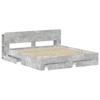 Bed Frame with Storage Space Concrete Grey 200 x 200 cm Engineered Wood