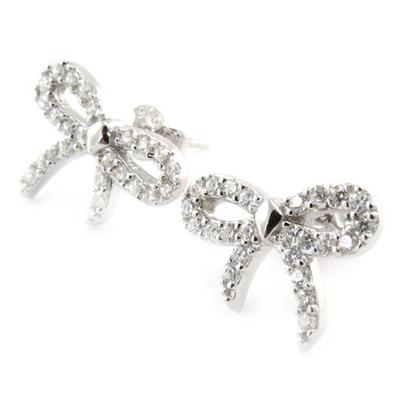 [J2089] - Silberne 'Romantic Knot'-Ohrringe in Weiß