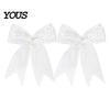 Lace Curtain Ties 2Pcs Bowknot Tiebacks, Bow Holdbacks with Pearls, Decorative Tiebacks for Home Office Living Room Bedroom Wedding Party Decor