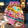 Princess Peach Toadstool Print Blanket - Soft & Comfortable, for Bedroom, Travel, Sofa, Home Decoration - Birthday Christmas Gift for Friend