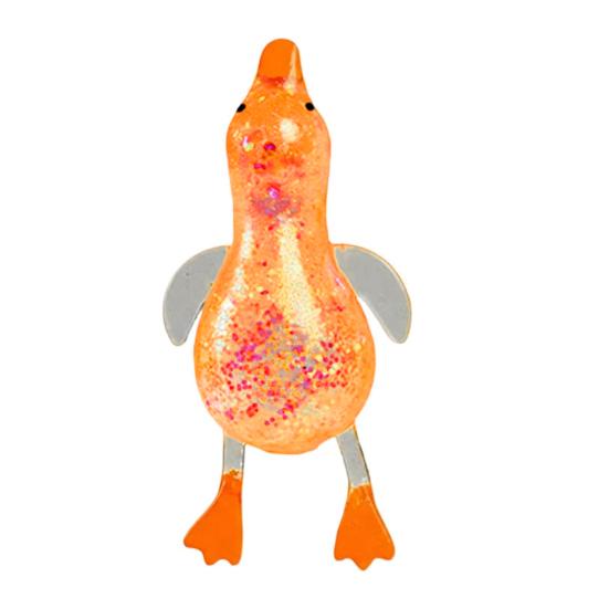 Glitter Duck Fidget Toy Stress Relief Clear Duck Sensory Toy Decompression Animal Stress Ball Party Favors Easter Basket Stuffers