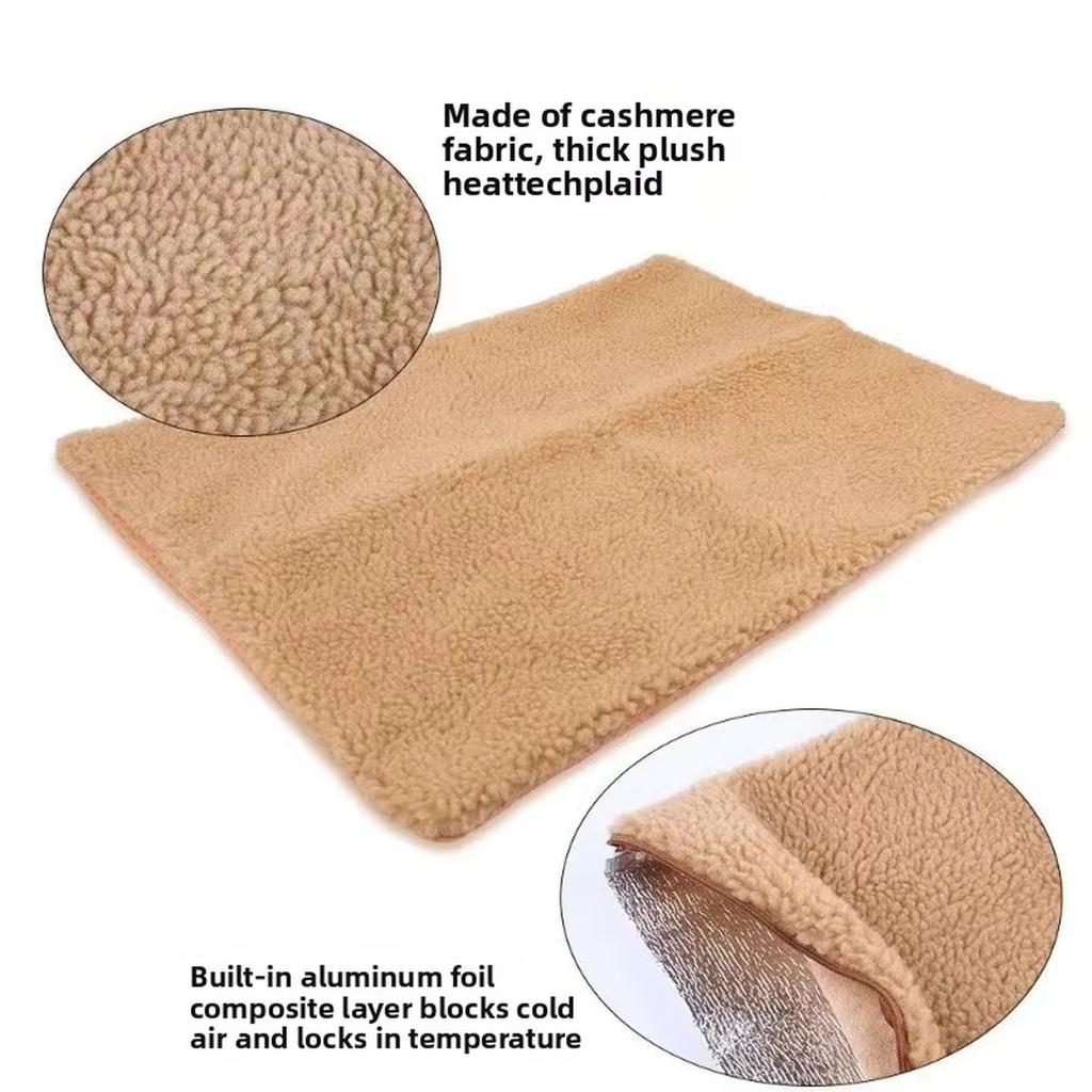 Winter Self Heating Pet Pad Self-Warming Mat Washable Lamb Cashmere Bed for