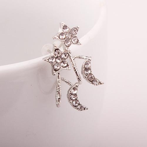 eBay Popular, Korean Version, Fashionable and Exquisite Versatile Stud Earrings, Five-pointed Star Love Moon Women Earrings E1118