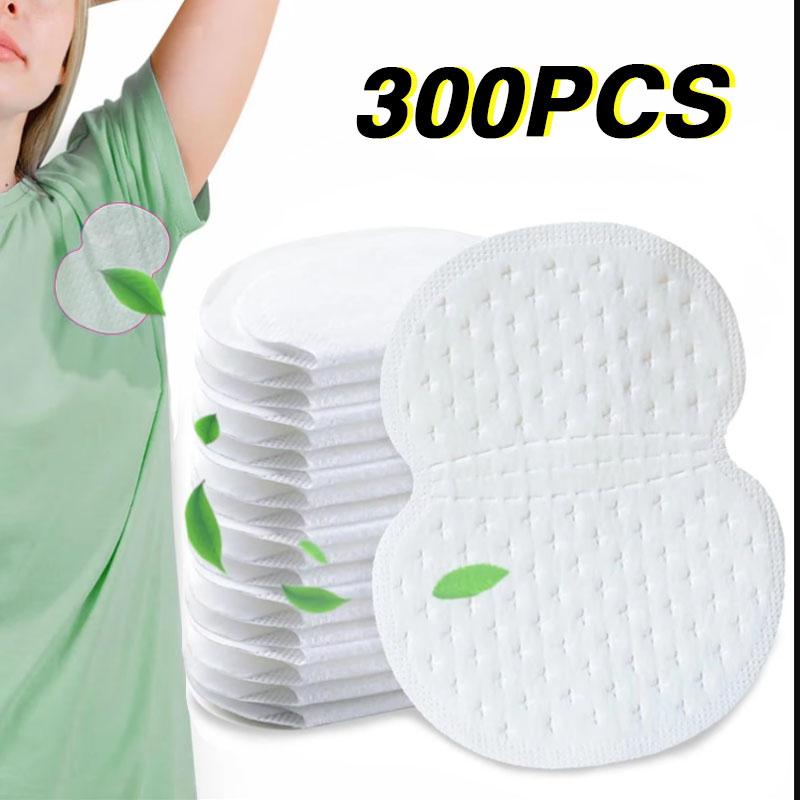 10/300Pcs Disposable Underarm Armpit Sweat Pad Breathable Ultra-thin Non-woven Sweat-absorbing Patch Summer Deodorant Accessory for Daily Work Outdoor