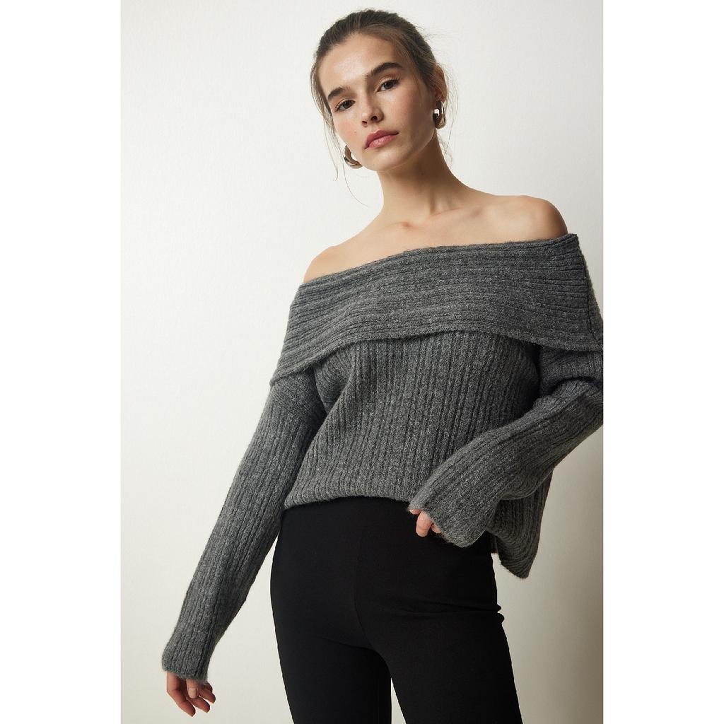 Pulover tricot cu guler Madonna roșu de damă Pf00049