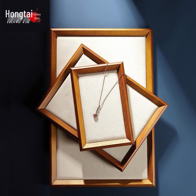 Antique Wooden Jewelry Display and Storage Tray for Rings, Necklaces, and Bracelets