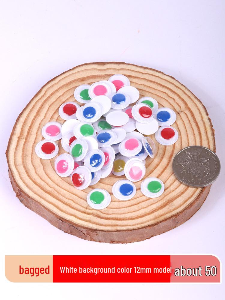 Kids' DIY Colored Eye Stickers for Crafting: Animal-Themed Black and White Eyeballs